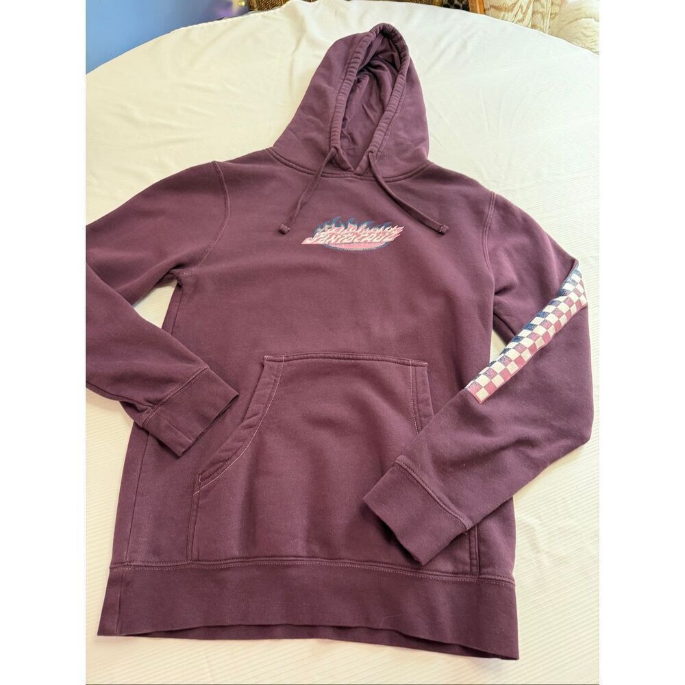 Santa Cruz Plum Purple Checkered Hoodie Sweatshirt Size XS